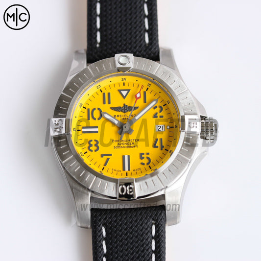 Avenger Automatic 45mm SS Yellow Dial on Black Nylon Strap – Premium Edition