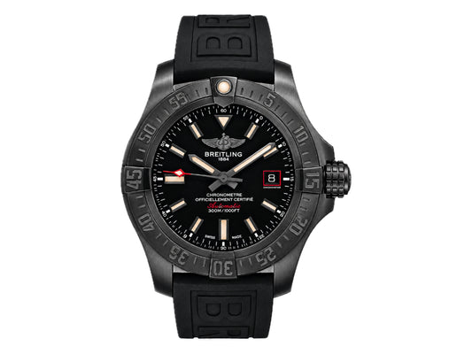 Avenger BlackBird 44mm PVD Black Dial on Black Rubber Strap – Premium Edition
