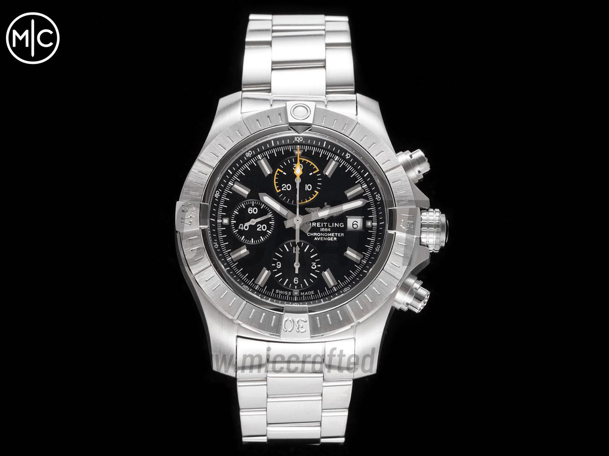 Avenger Chrono 45mm SS 黑色錶盤配 SS 錶鏈 - 尊貴版