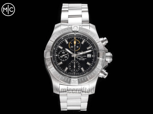 Avenger Chrono 45mm SS Black Dial on SS Bracelet – Premium Edition