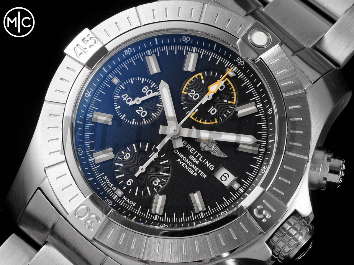 Avenger Chrono 45mm SS 黑色錶盤配 SS 錶鏈 - 尊貴版