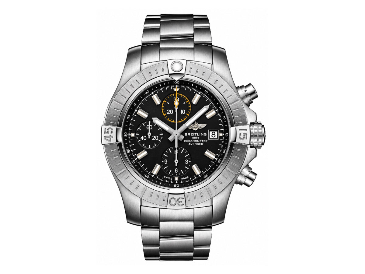 Avenger Chrono 45mm SS 黑色錶盤配 SS 錶鏈 - 尊貴版