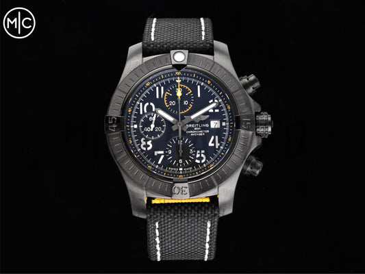 Avenger Chrono 45mm PVD Titanium Black Dial on Black Nylon Strap – Premium Edition