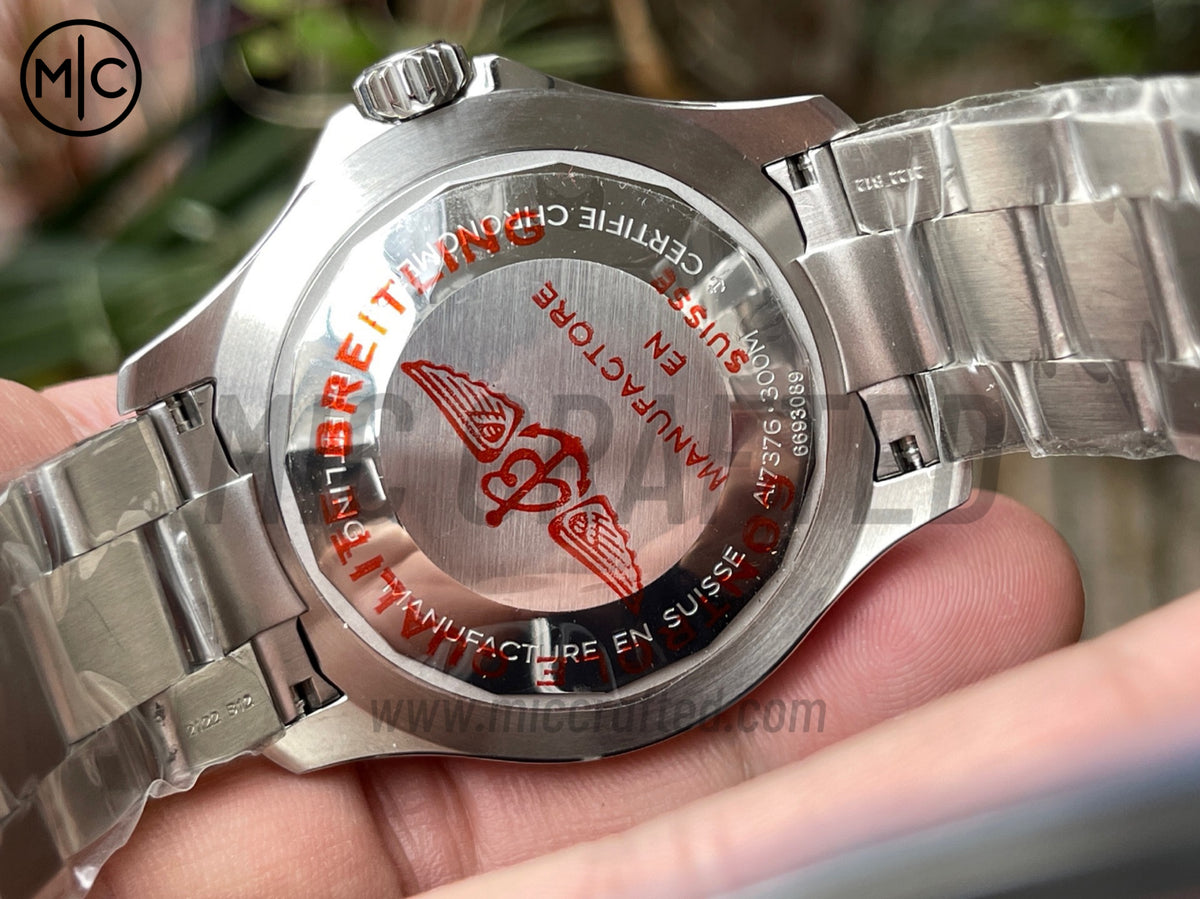 超級海洋系列自動腕錶 44mm 不鏽鋼黑色錶圈黃色錶盤配不鏽鋼錶鏈 - 尊貴版