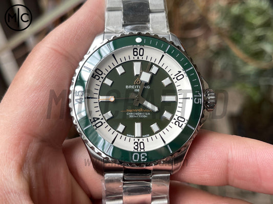 SuperOcean Automatic 44mm SS Green Bezel Green Dial on SS Bracelet – Premium Edition