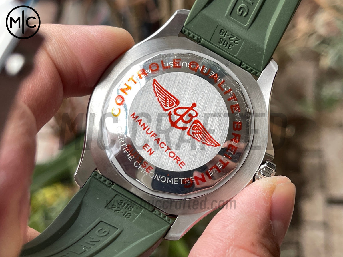 超級海洋系列自動腕錶 44mm 不鏽鋼綠色錶圈綠色錶盤配綠色橡膠錶帶 - 尊貴版