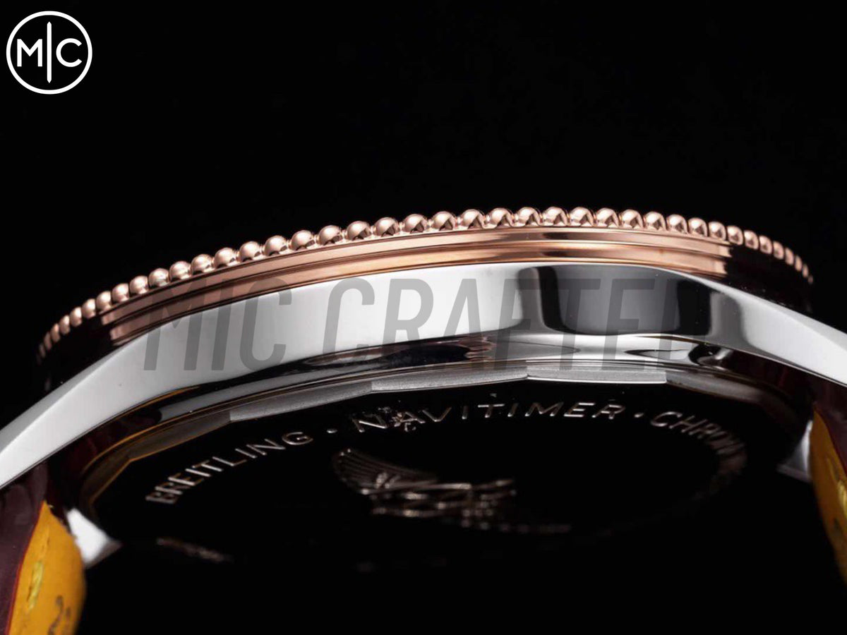Navitimer 41mm Date SS/RG Cream Dial on Brown Leather Strap – Premium Edition