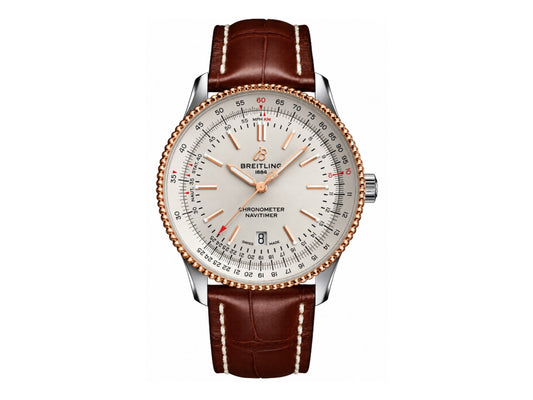 Navitimer 41mm Date SS/RG Cream Dial on Brown Leather Strap – Premium Edition