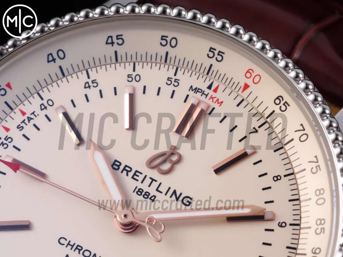 Navitimer 41mm Date SS 奶油色錶盤配棕色皮革錶帶 – Premium Edition